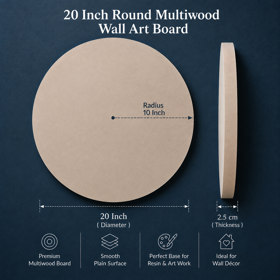 Round Multiwood Wall Art Board