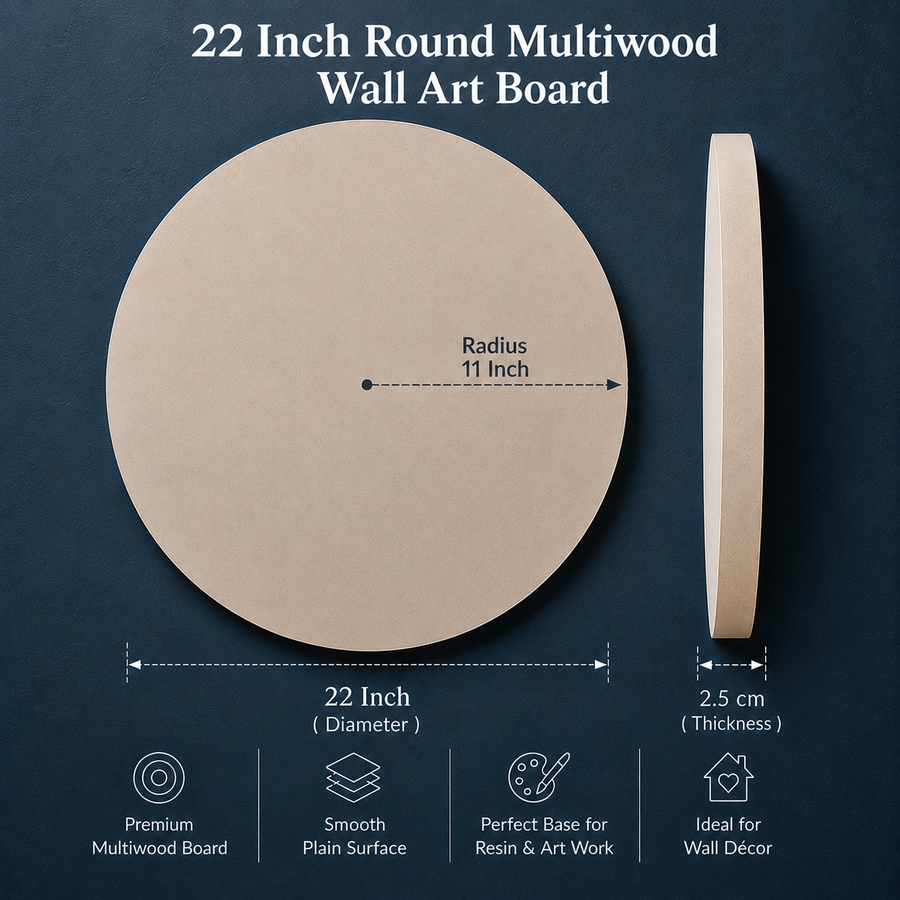 Round Multiwood Wall Art Board