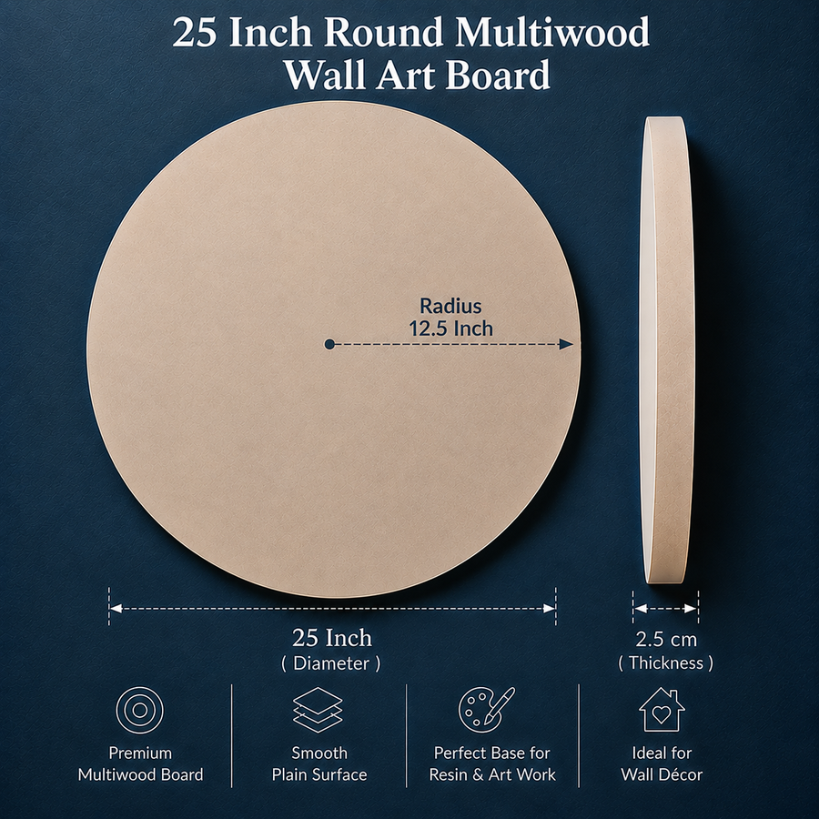 Round Multiwood Wall Art Board
