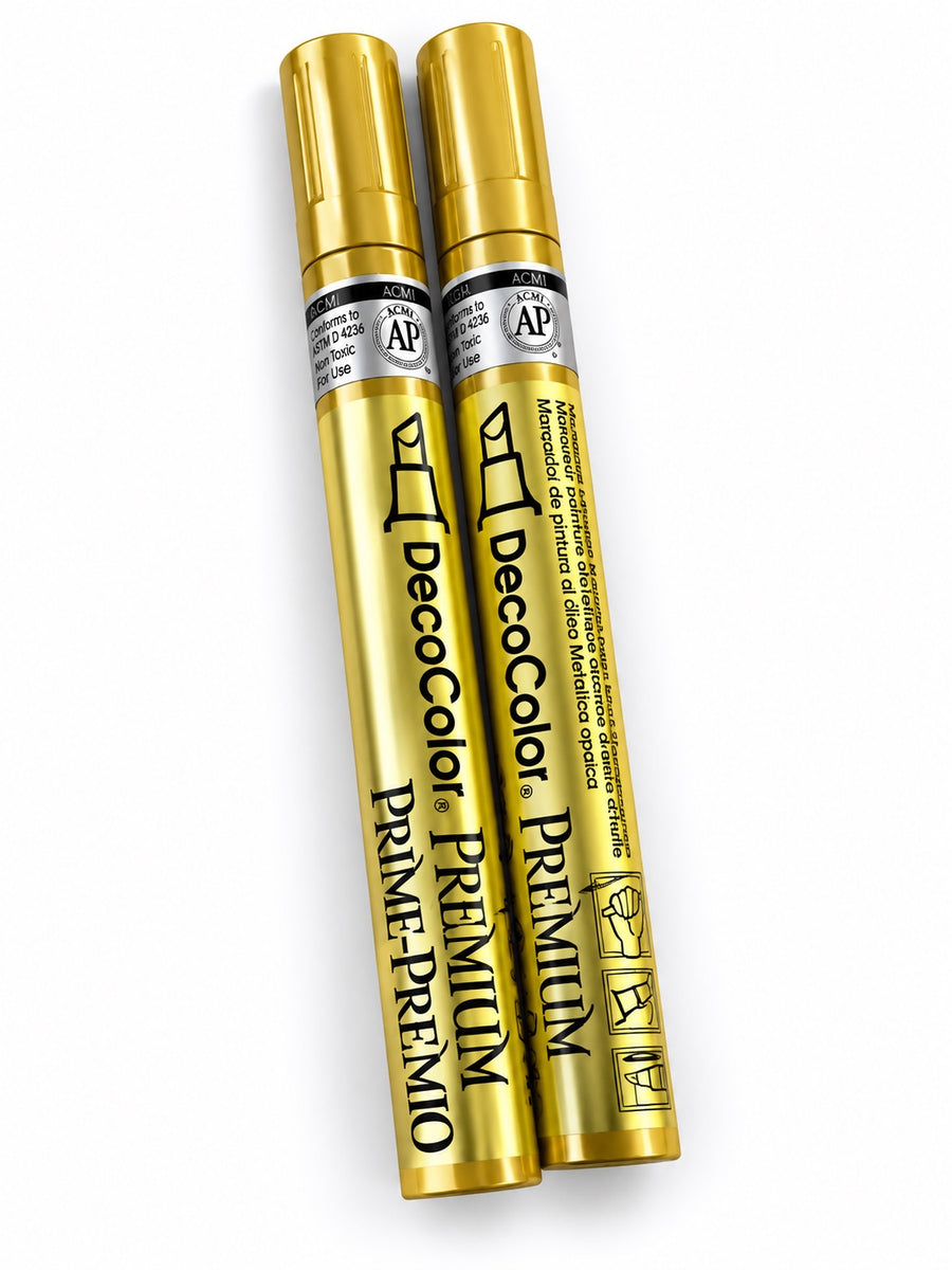 DecoColor Premium Gold Paint Marker – Oil-Based Metallic (Pack of 2)